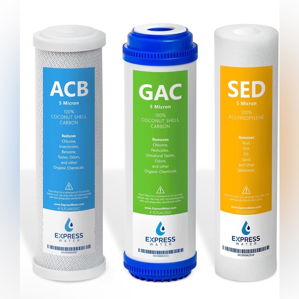 Express Water 3 Filters with Carbon (GAC, ACB) and Sediment (SED)